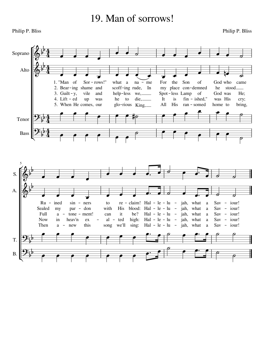 19 - Man of Sorrows (piano) - piano sheet music page 1