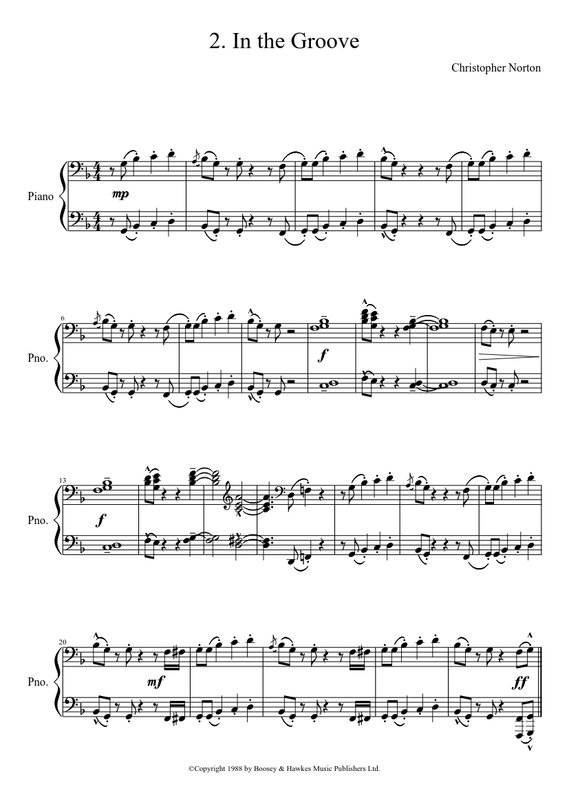 2. In_the_Groove_Christopher_Norton - piano sheet music page 1