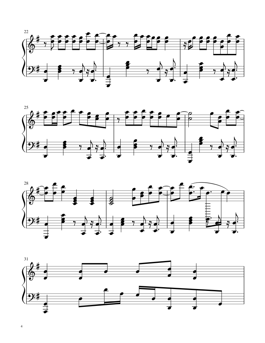 22 - Taylor Swift - piano sheet music page 4