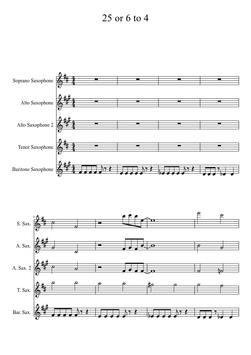 25 or 6 to 4 - piano sheet music page 1