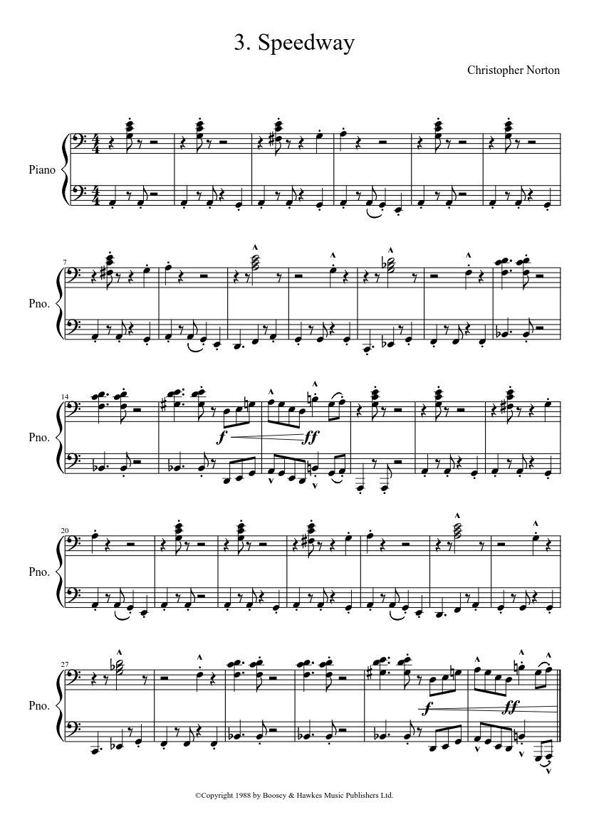 3. Speedway_Christopher_Norton - piano sheet music page 1