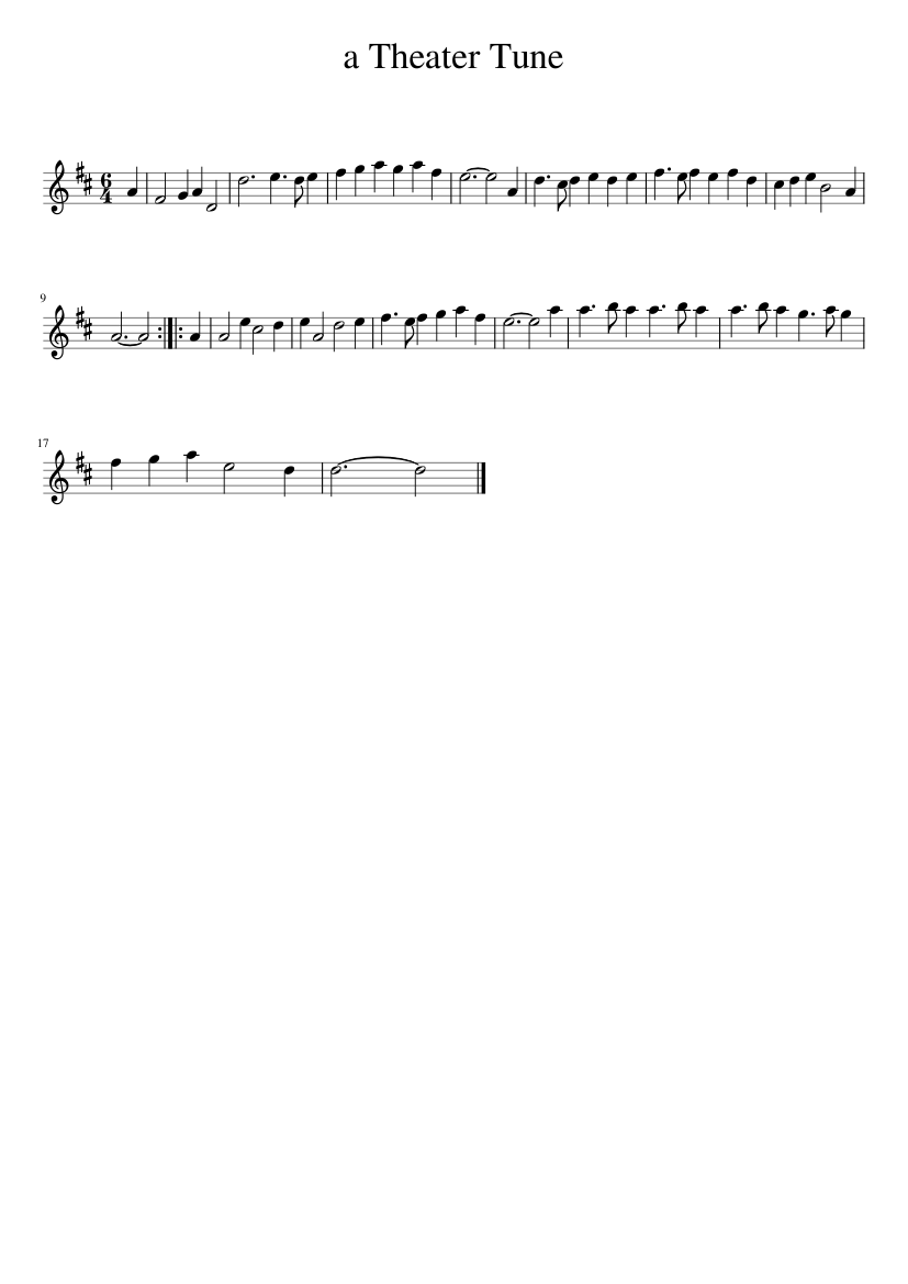 a Theater Tune - piano sheet music page 1