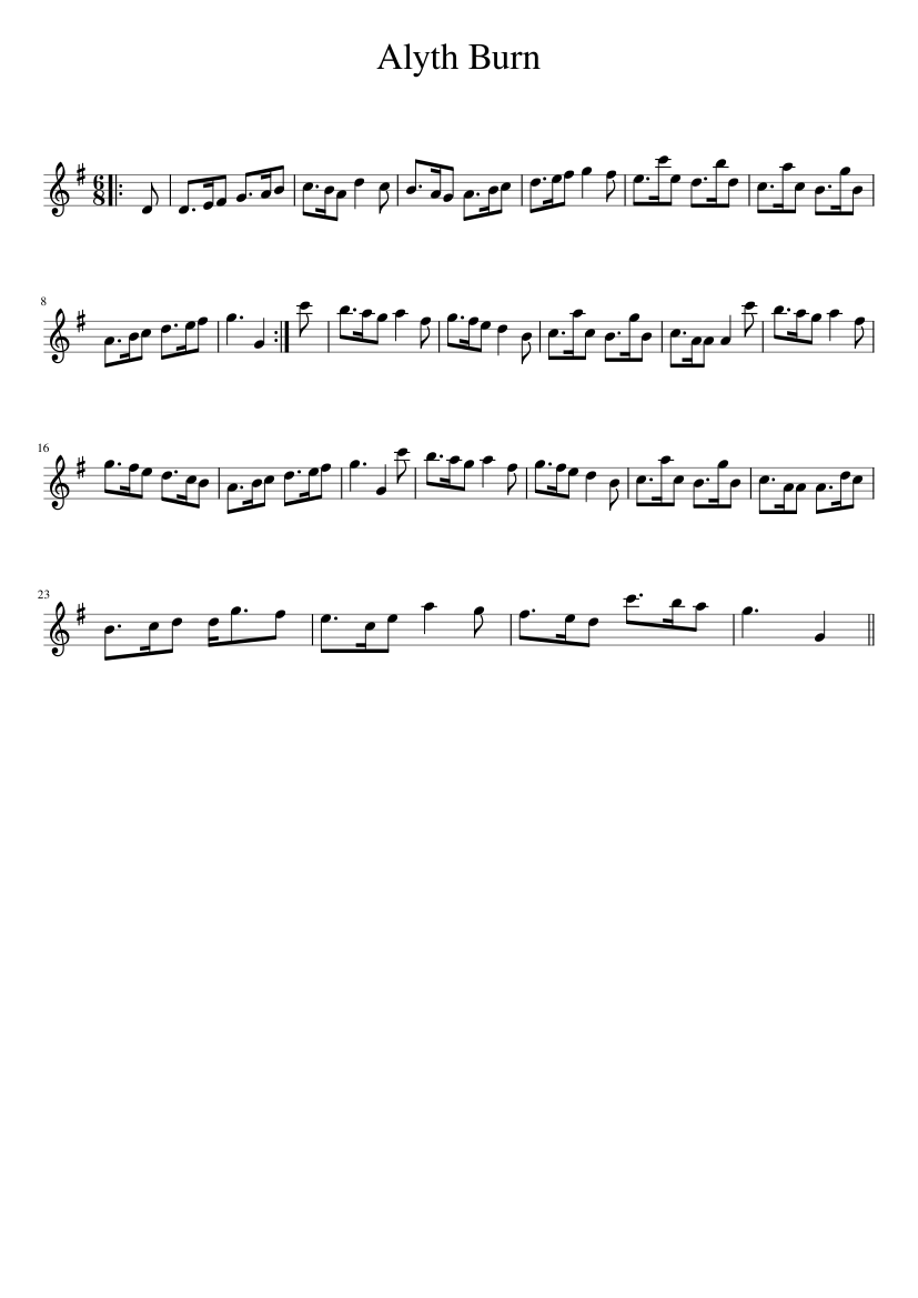Alyth Burn - piano sheet music page 1