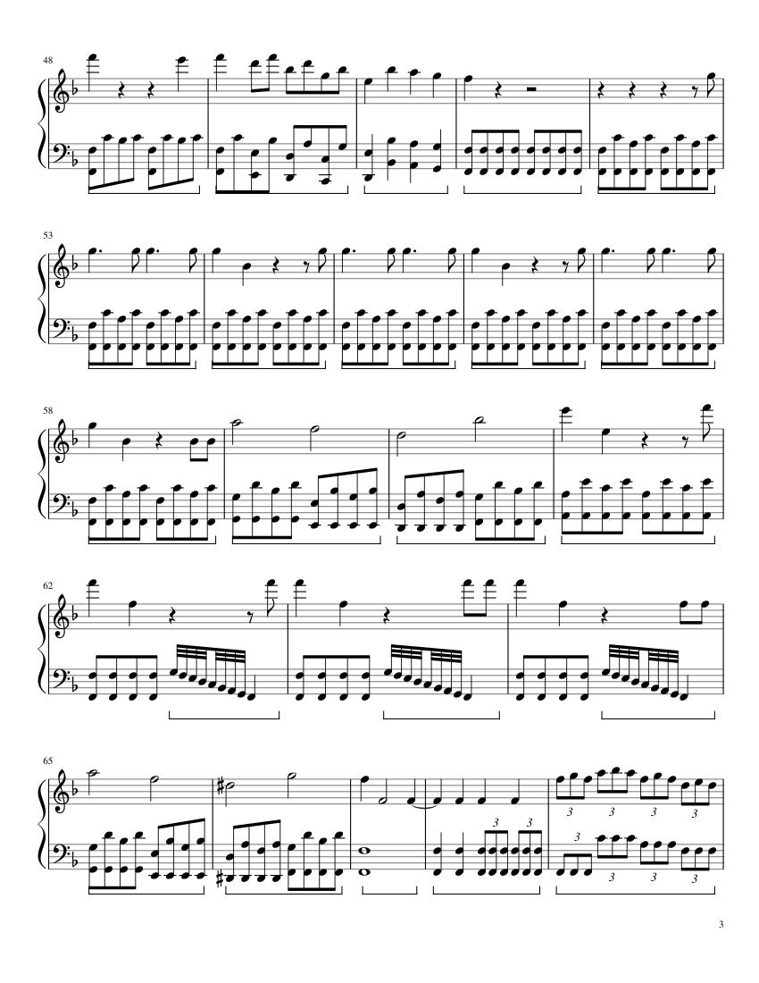 Aria (Queen of the Night) - piano sheet music page 3