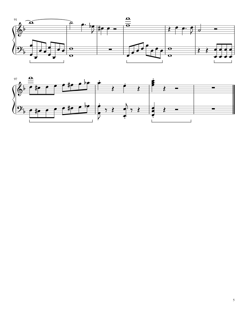 Aria (Queen of the Night) - piano sheet music page 5
