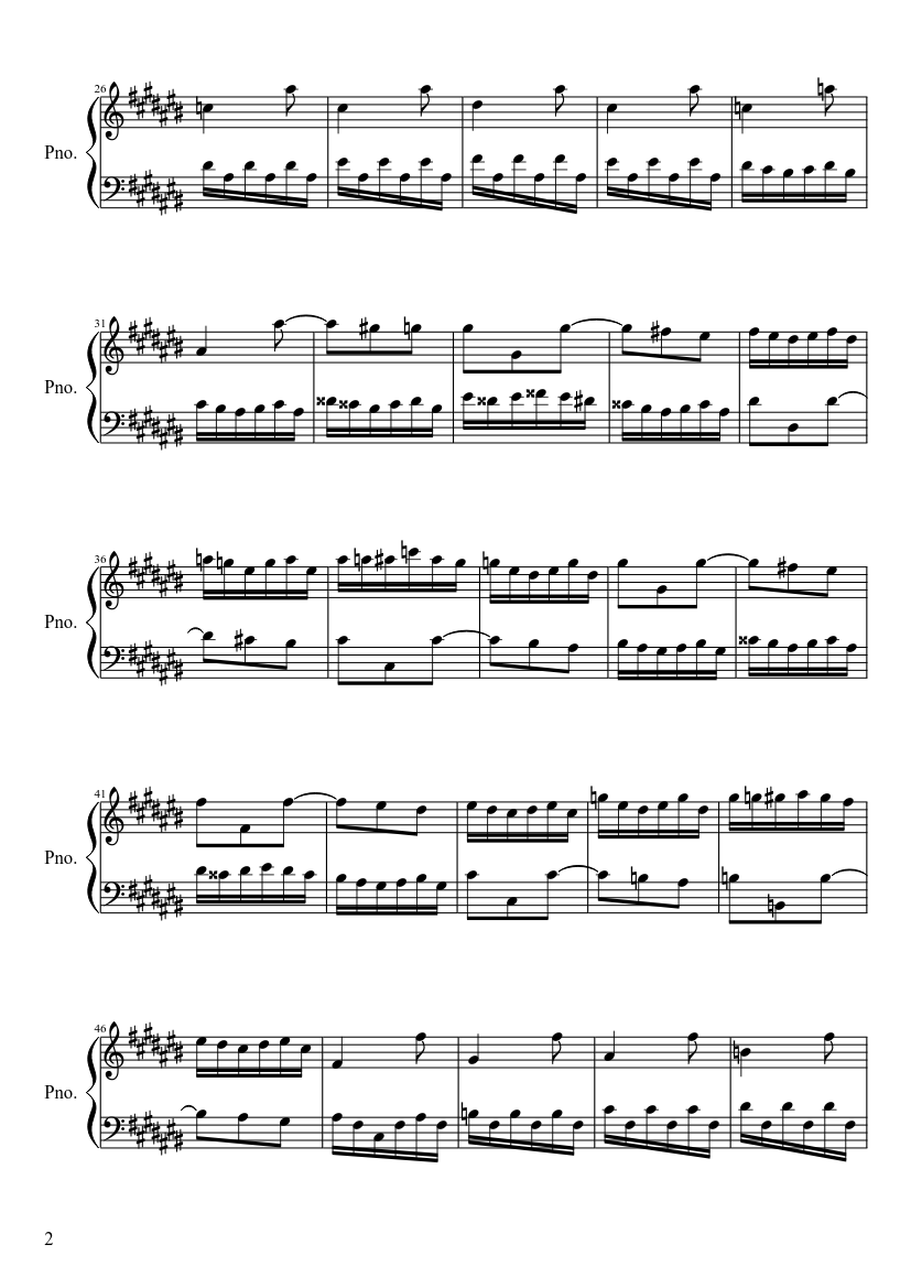 Bach - WTC - Prelude and Fugue No.3 in C sharp major (BWV 848) - piano sheet music page 2