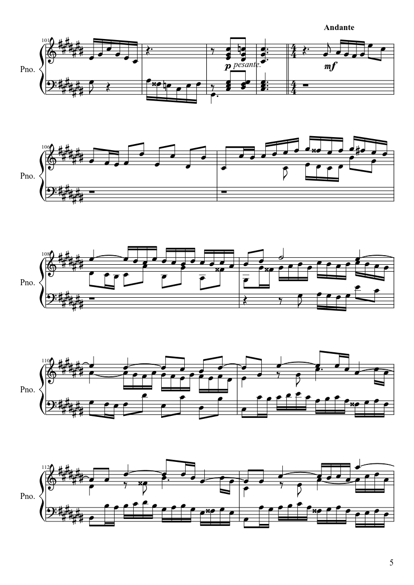 Bach - WTC - Prelude and Fugue No.3 in C sharp major (BWV 848) - piano sheet music page 5