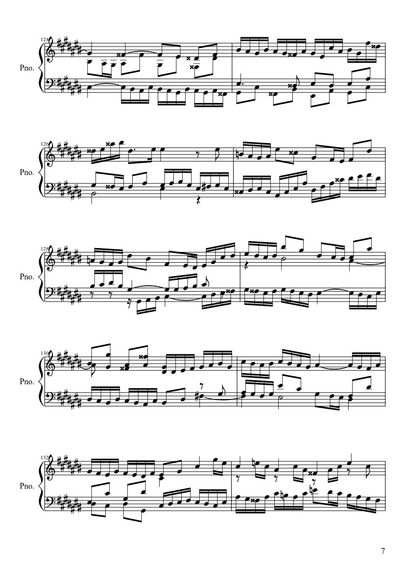 Bach - WTC - Prelude and Fugue No.3 in C sharp major (BWV 848) - piano sheet music page 7