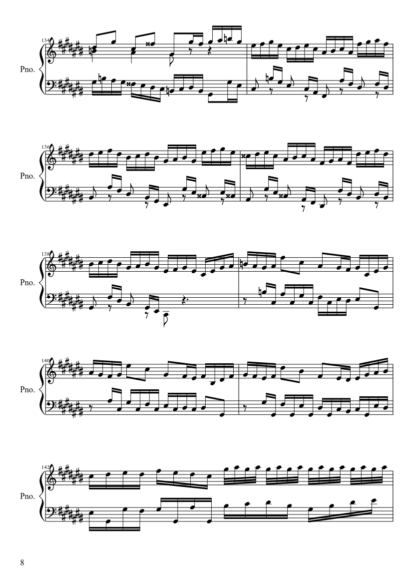 Bach - WTC - Prelude and Fugue No.3 in C sharp major (BWV 848) - piano sheet music page 8