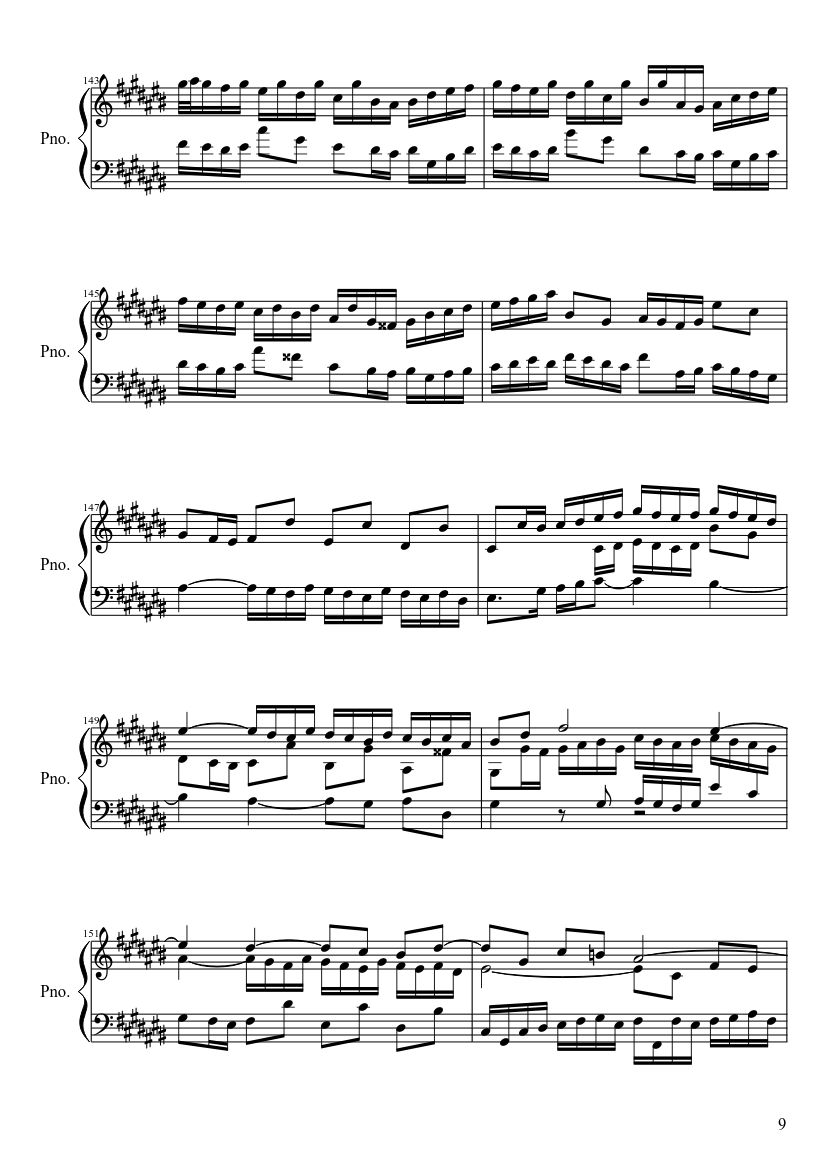 Bach - WTC - Prelude and Fugue No.3 in C sharp major (BWV 848) - piano sheet music page 9