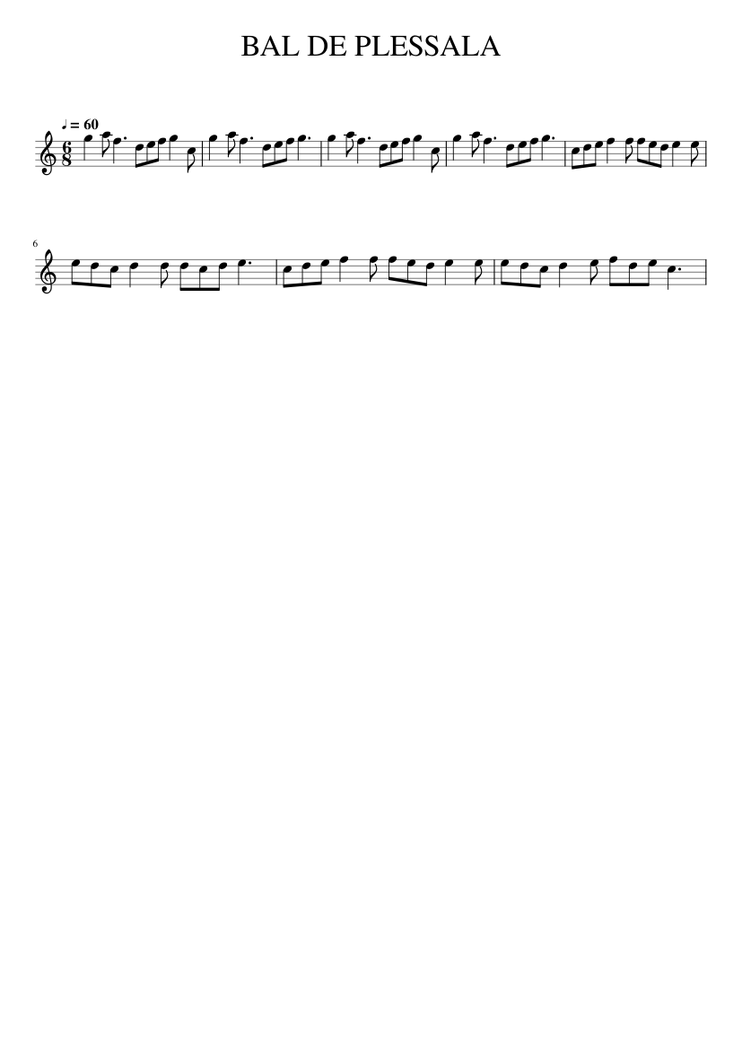 BAL DE PLESSALA - piano sheet music page 1