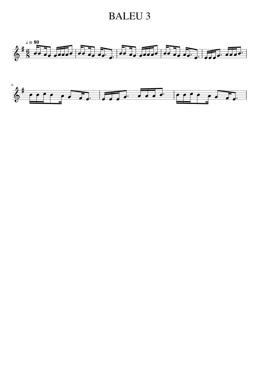 BALEU 3 - piano sheet music page 1