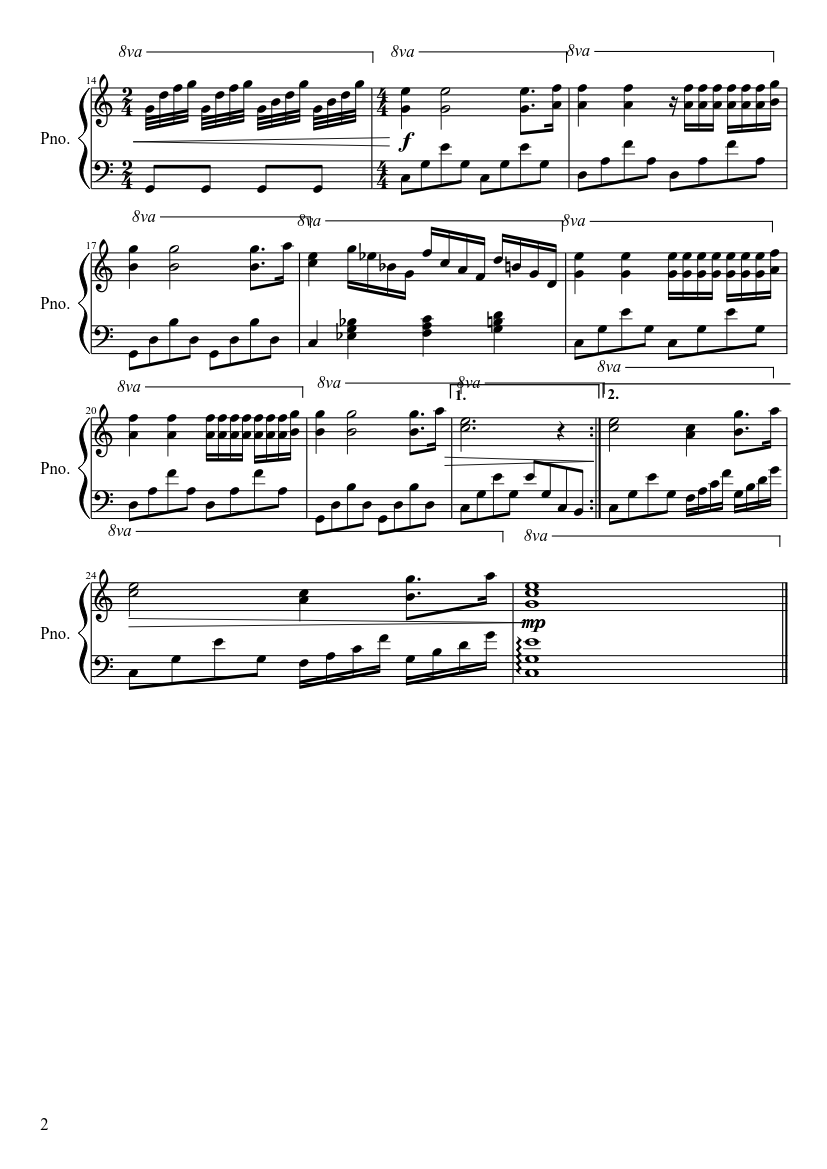 Ballade pour adeline - Richard Clayderman style - piano sheet music page 2