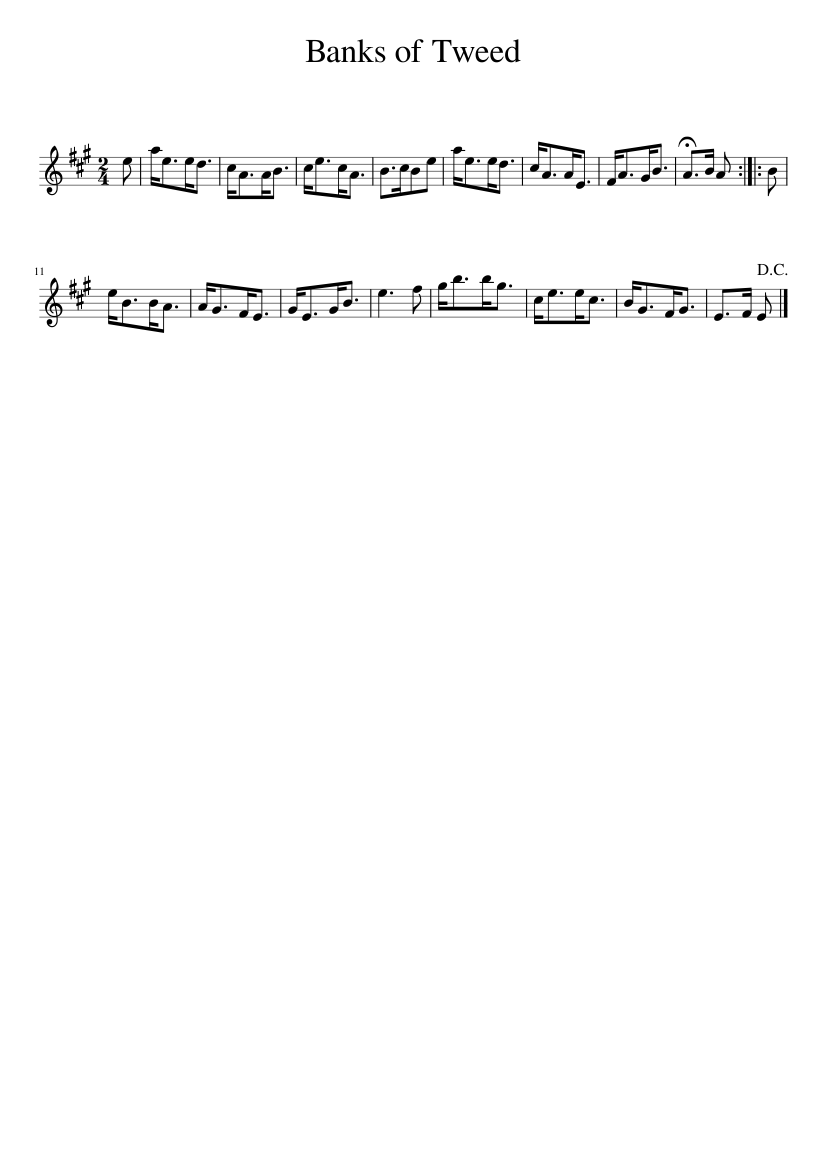Banks of Tweed - piano sheet music page 1