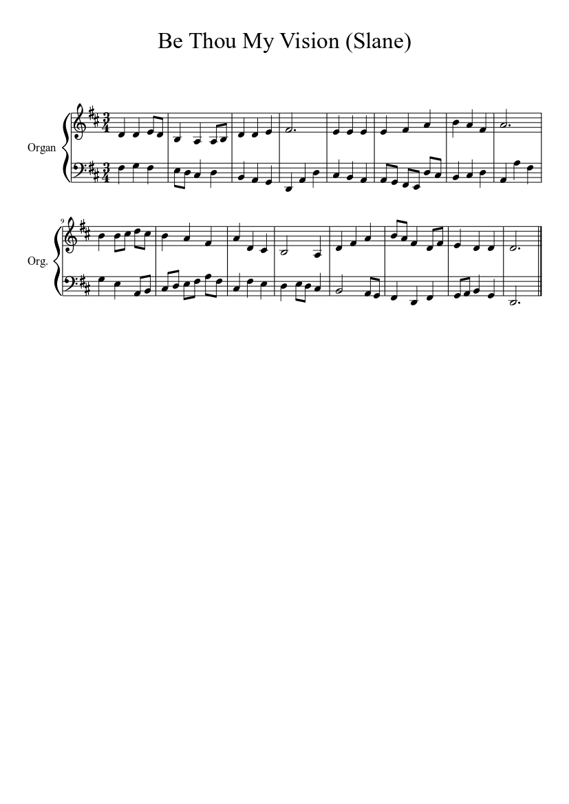 Be Thou My Vision (Slane) - piano sheet music page 1