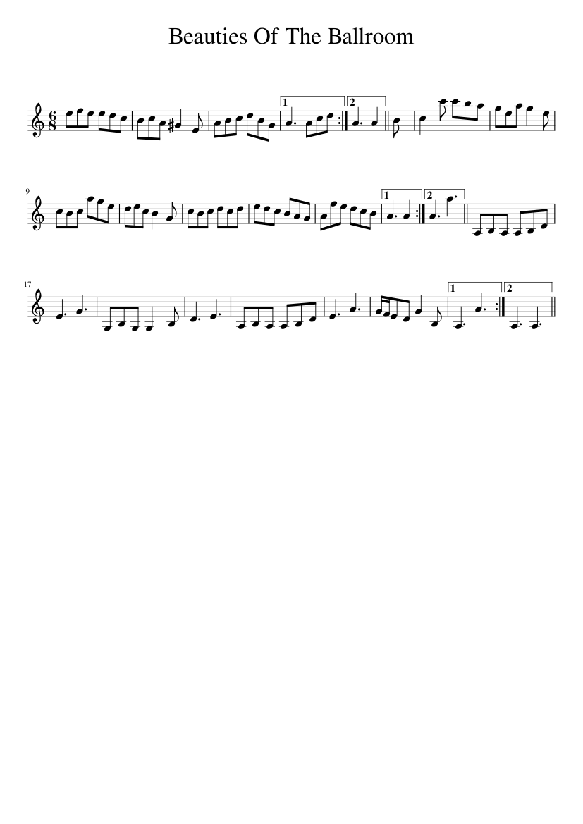 Beauties Of The Ballroom - piano sheet music page 1