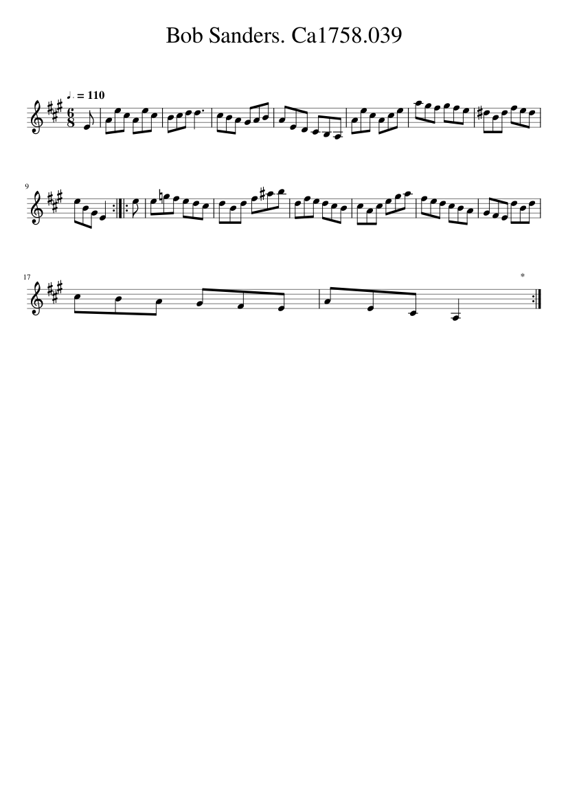 Bob Sanders. Ca1758.039 - piano sheet music page 1
