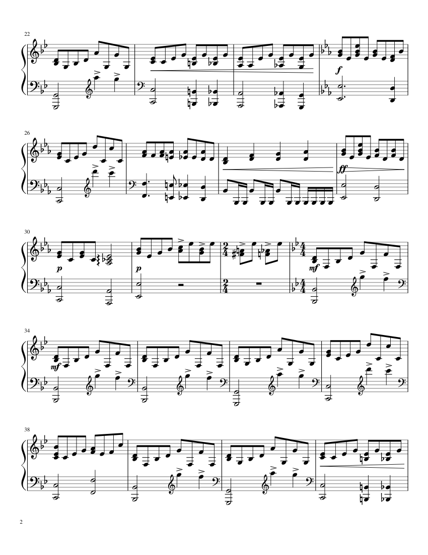 Bohemian Rhapsody for Piano - piano sheet music page 2