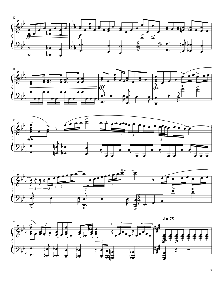 Bohemian Rhapsody for Piano - piano sheet music page 3