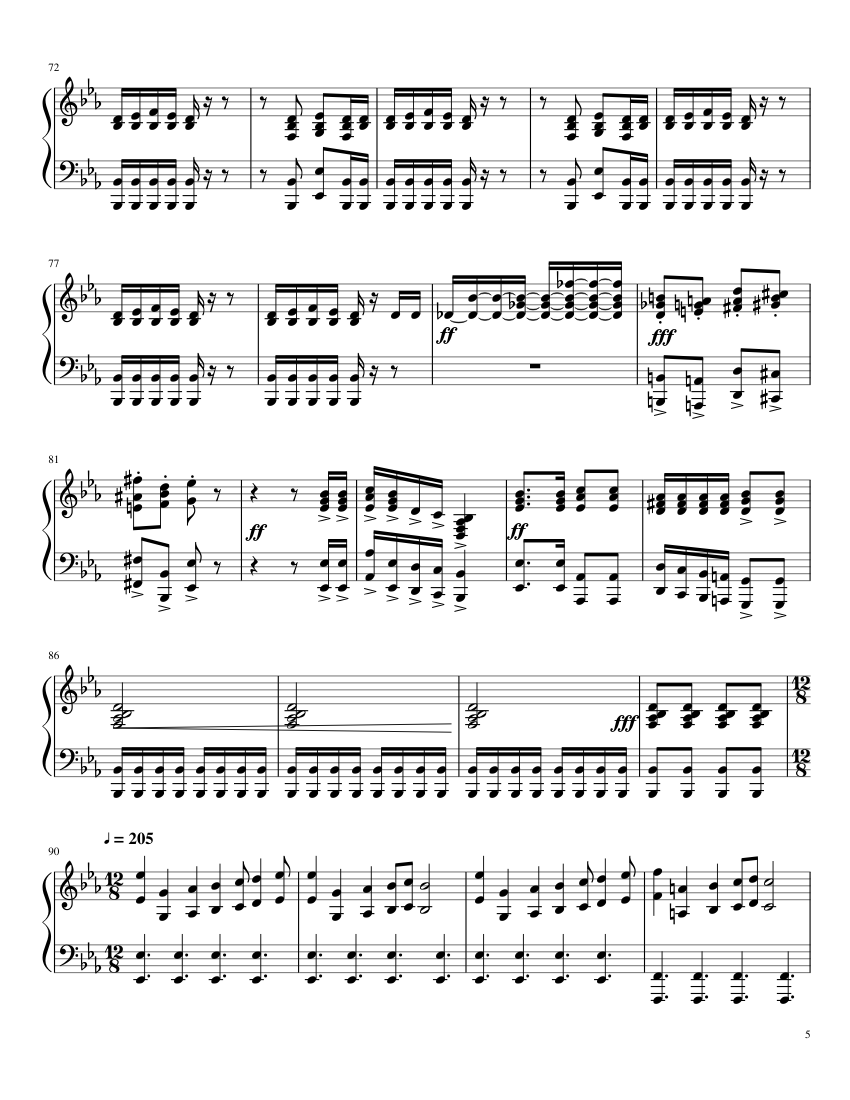 Bohemian Rhapsody for Piano - piano sheet music page 5