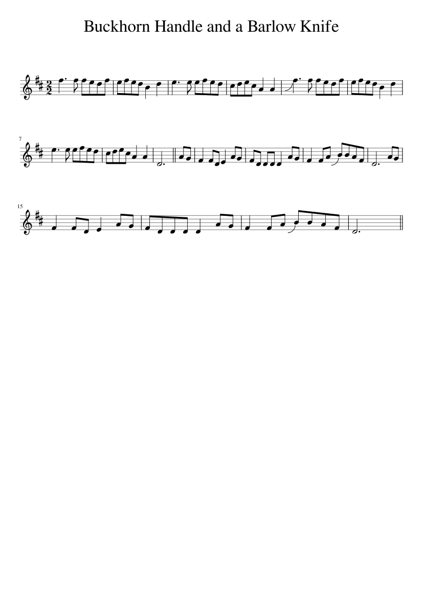 Buckhorn Handle and a Barlow Knife - piano sheet music page 1