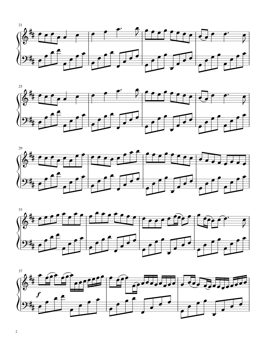 Canon in D – Johann Pachelbel - piano sheet music page 2