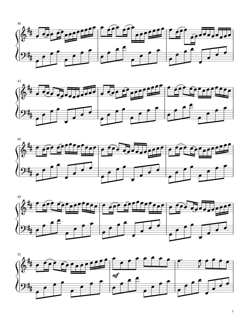 Canon in D – Johann Pachelbel - piano sheet music page 3