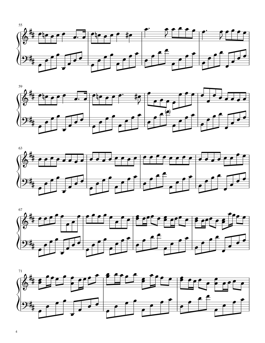 Canon in D – Johann Pachelbel - piano sheet music page 4