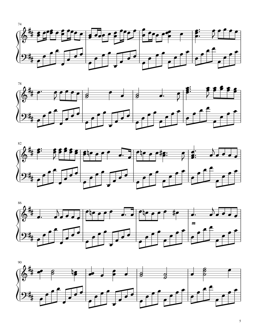 Canon in D – Johann Pachelbel - piano sheet music page 5
