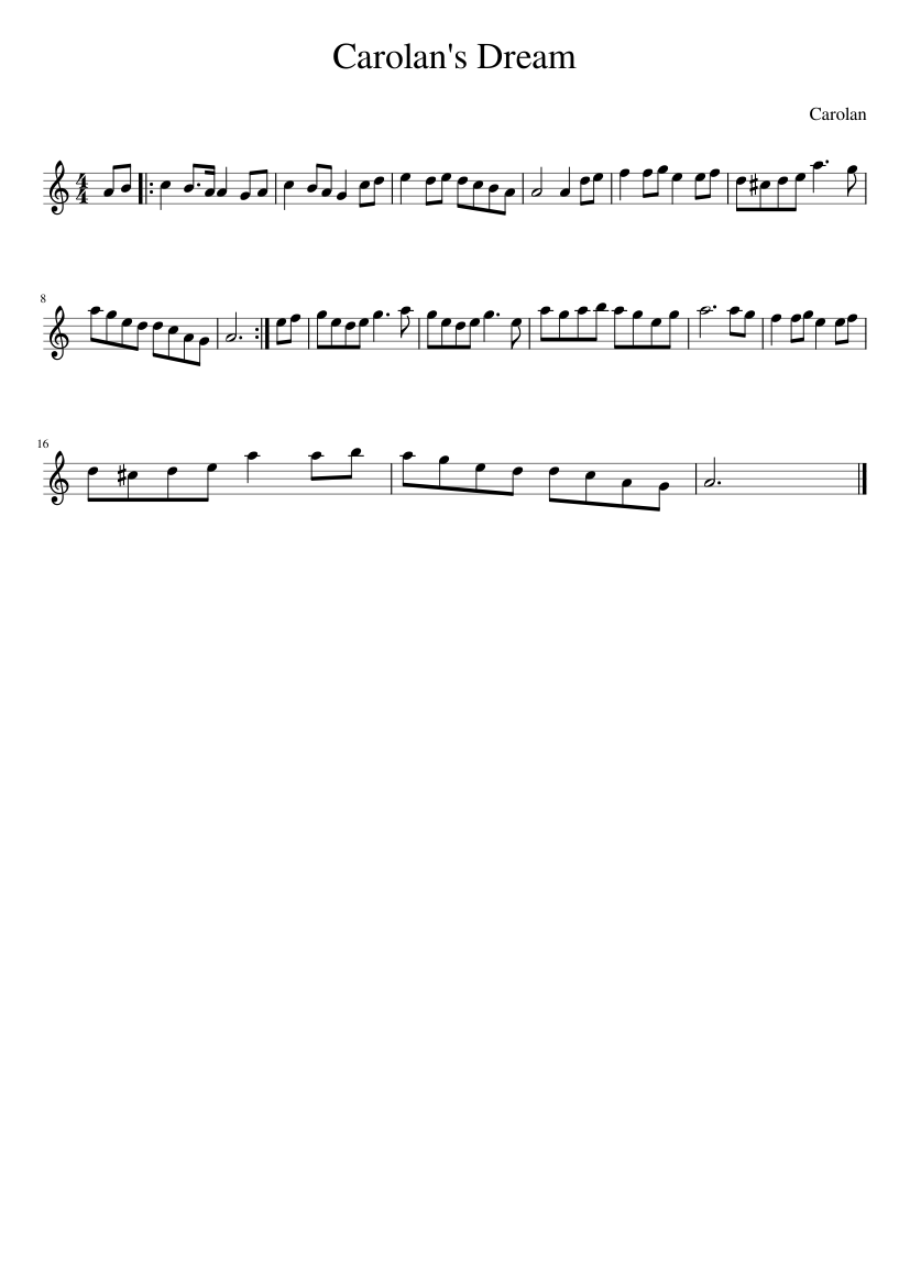Carolan - Carolan's Dream - piano sheet music page 1