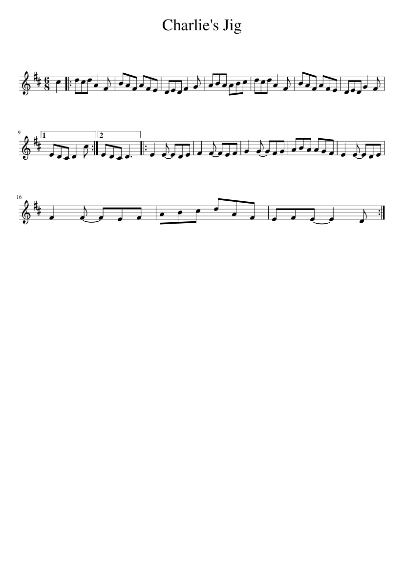Charlie's Jig - piano sheet music page 1