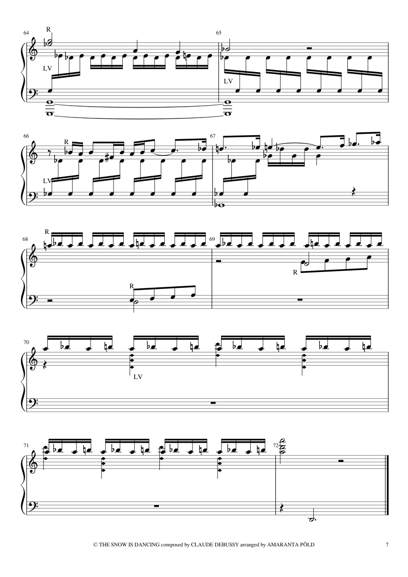 Children's Corner: The Snow is Dancing (for English Handbells) - Claude Debussy - piano sheet music page 7