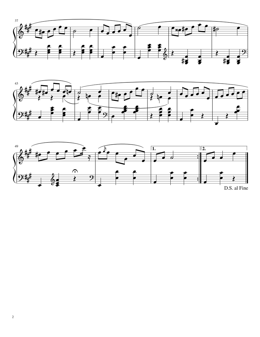 Chopin-Mazurka - piano sheet music page 2