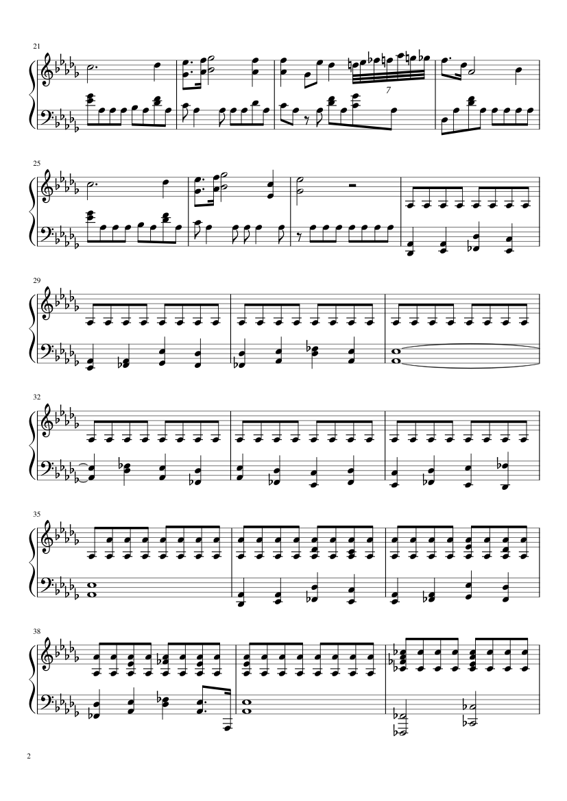 Chopin - Raindrop Prelude - piano sheet music page 2