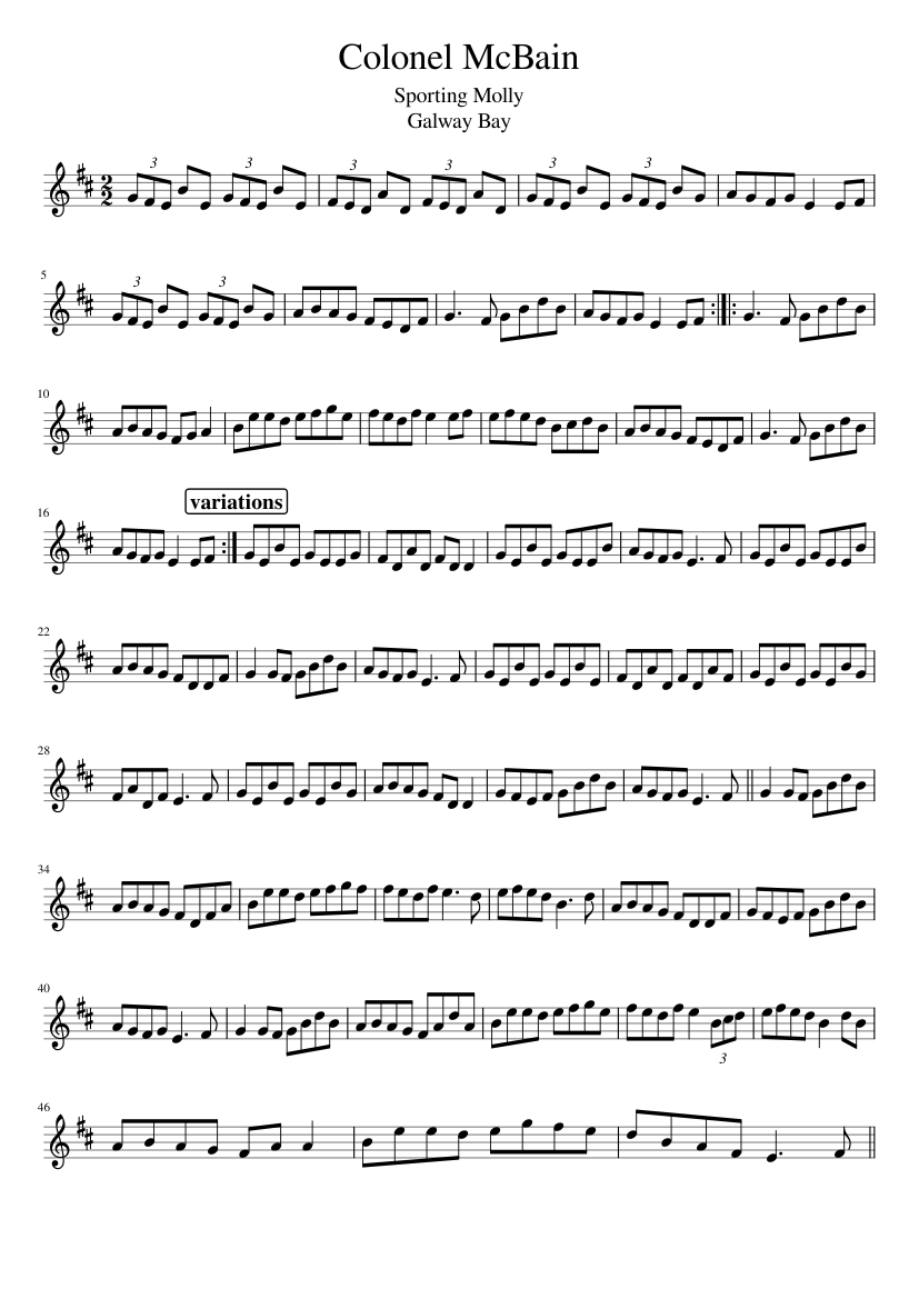 Colonel McBain - piano sheet music page 1