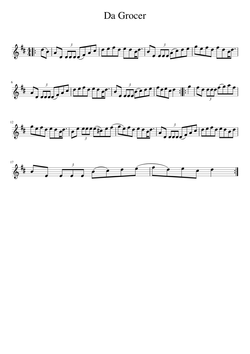Da Grocer - piano sheet music page 1