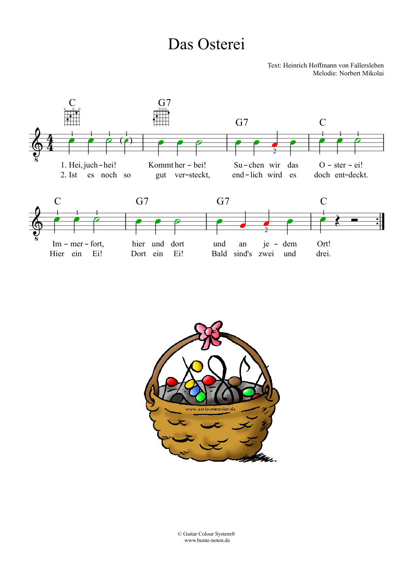 Das Osterei - piano sheet music page 1