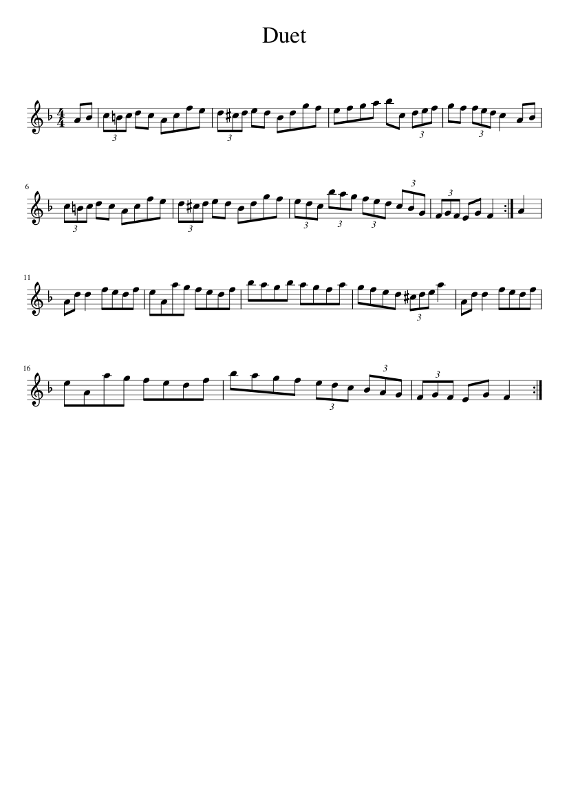 Duet - piano sheet music page 1