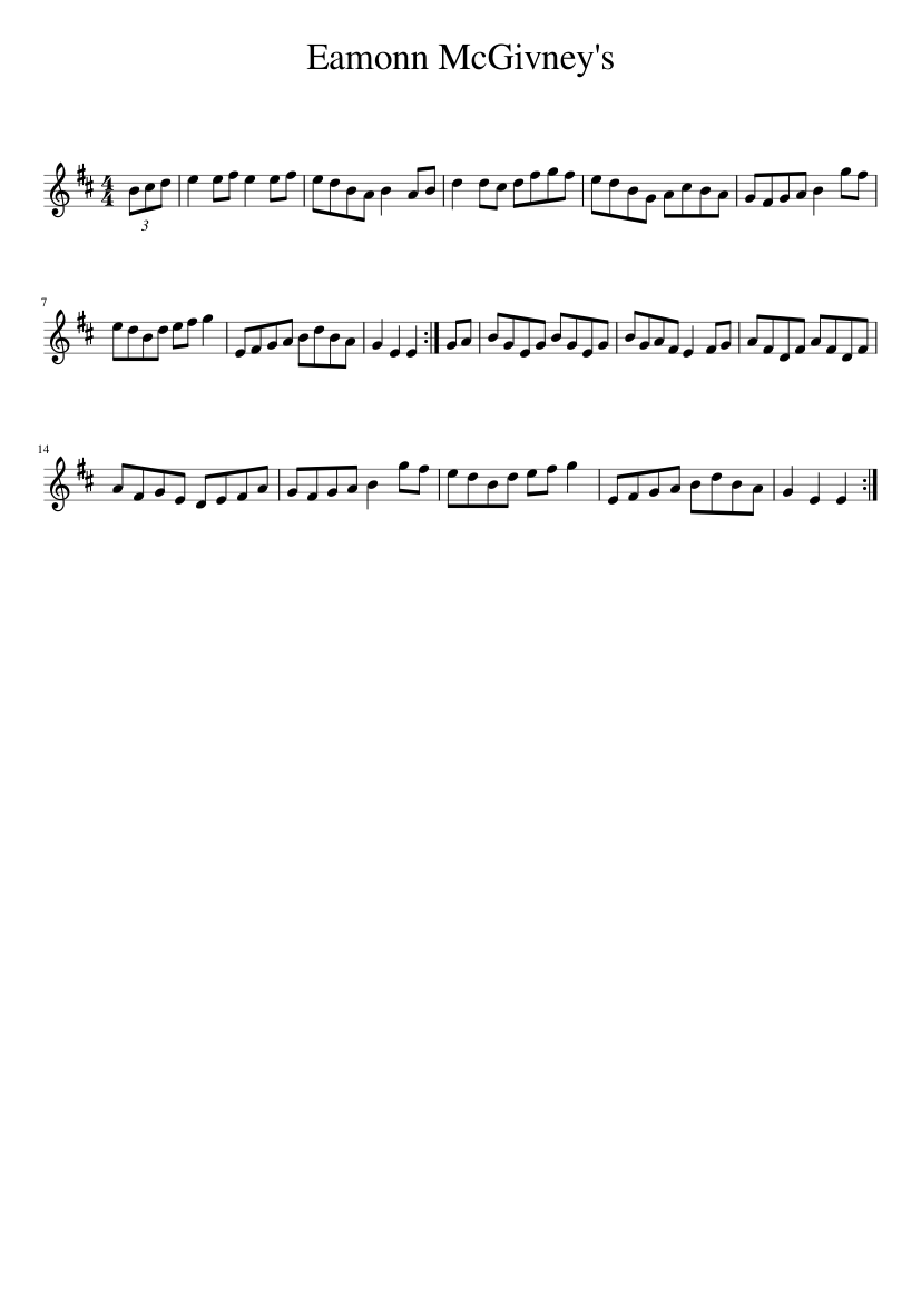 Eamonn McGivney's - piano sheet music page 1
