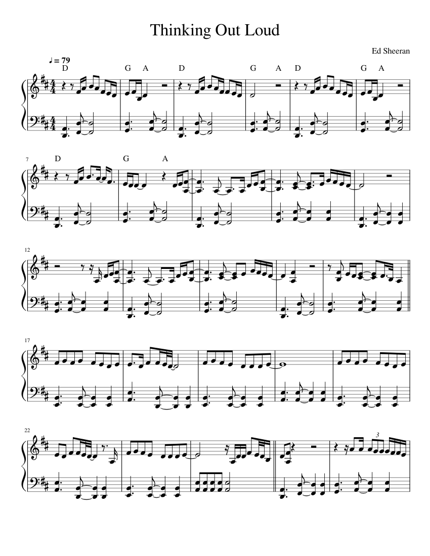 Ed Sheeran-Thinking out Loud - piano sheet music page 1