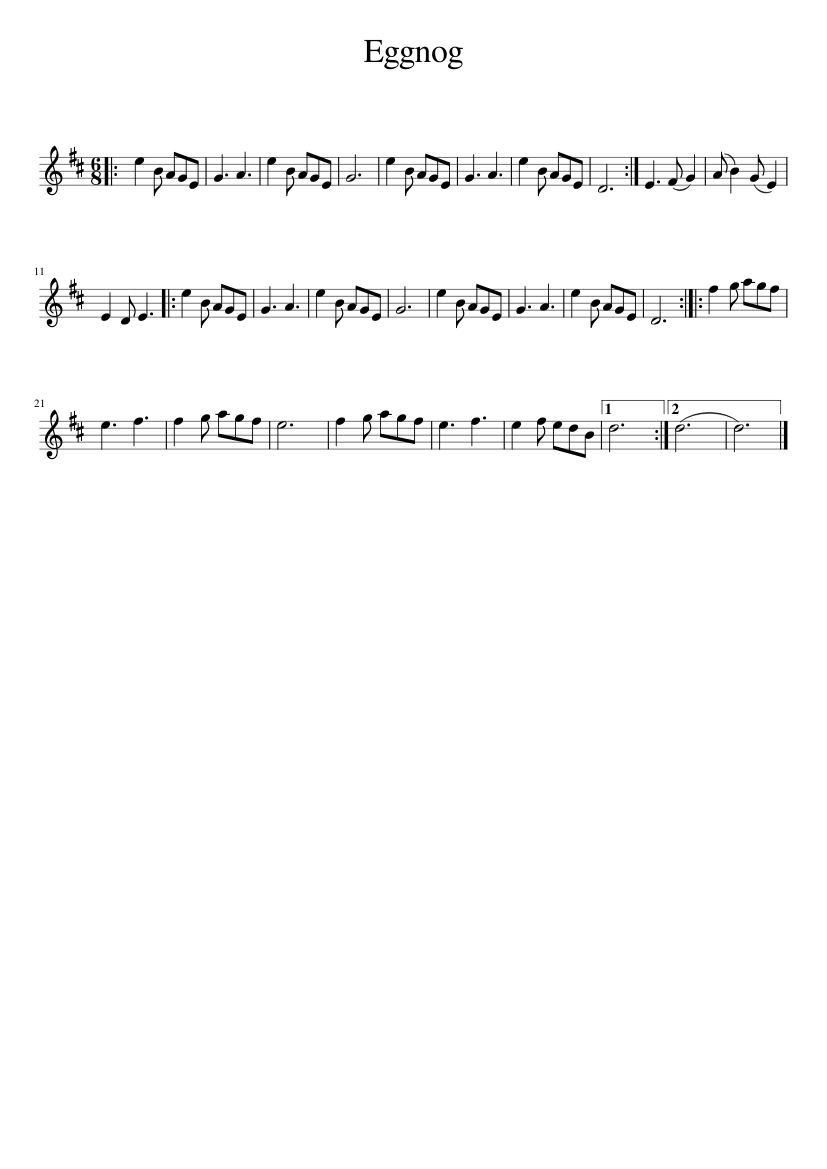 Eggnog - piano sheet music page 1