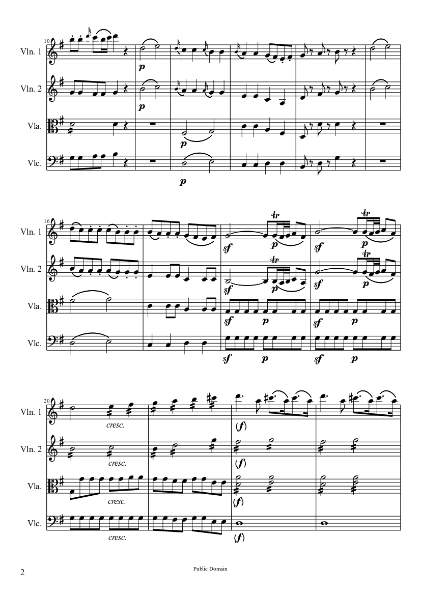 Eine Kleine Nachtmusik, Mvt. I. Allegro (Full Score) - piano sheet music page 2