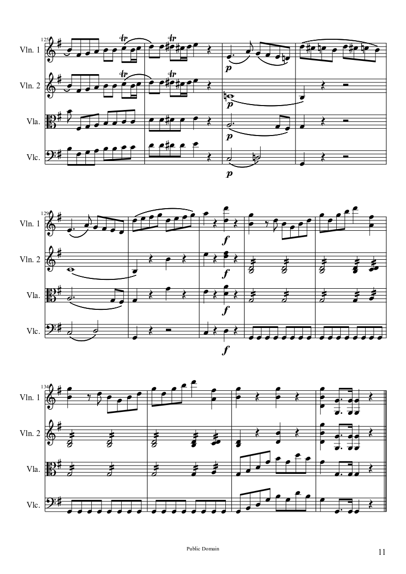 Eine Kleine Nachtmusik, Mvt. I. Allegro (Full Score) - piano sheet music page 11