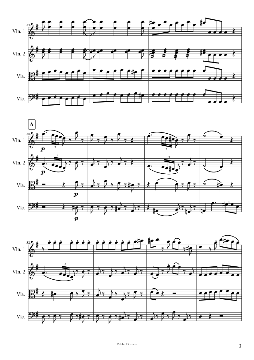 Eine Kleine Nachtmusik, Mvt. I. Allegro (Full Score) - piano sheet music page 3