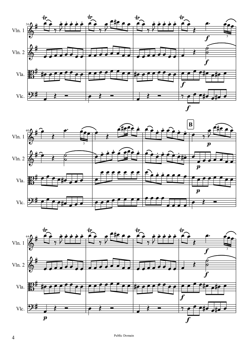 Eine Kleine Nachtmusik, Mvt. I. Allegro (Full Score) - piano sheet music page 4