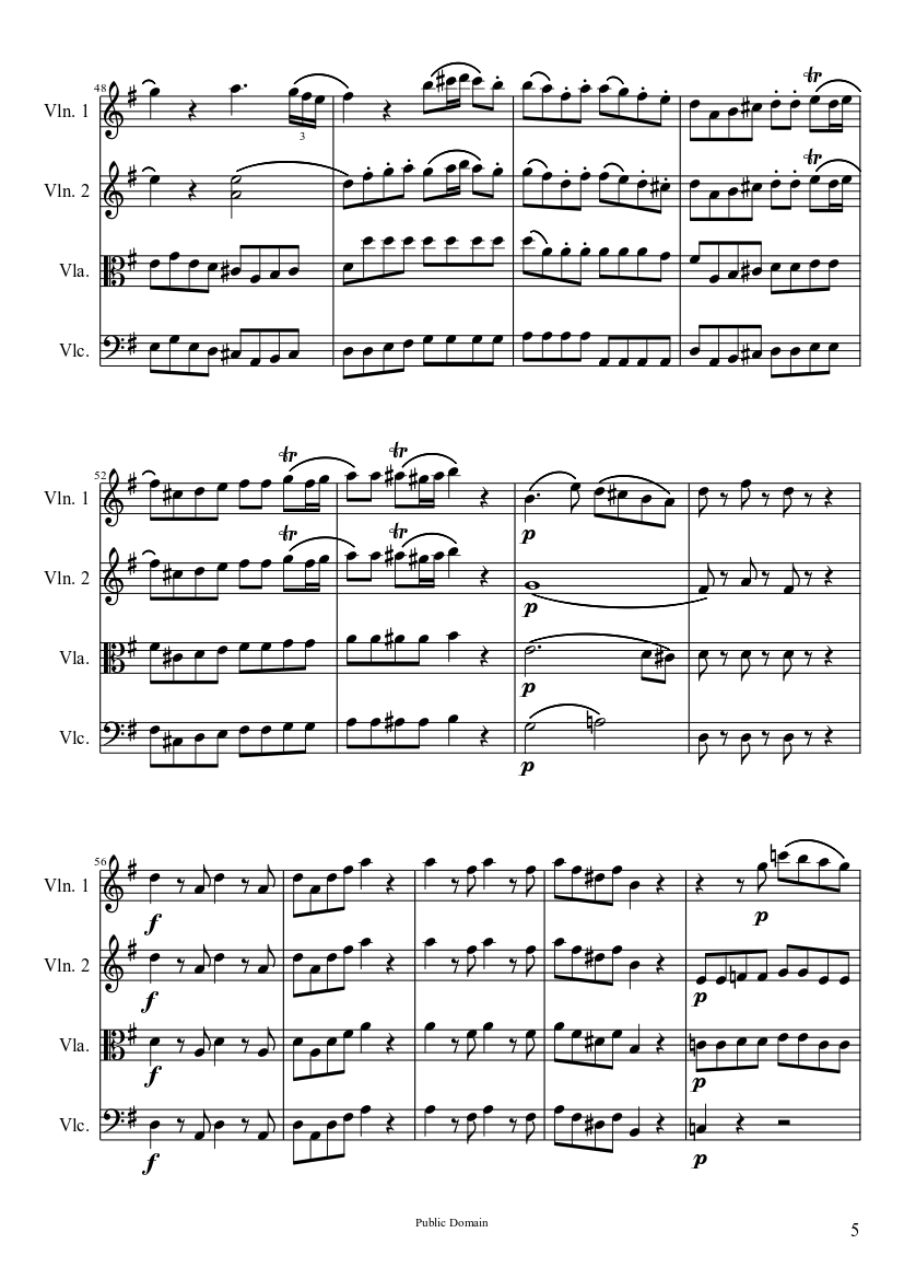 Eine Kleine Nachtmusik, Mvt. I. Allegro (Full Score) - piano sheet music page 5