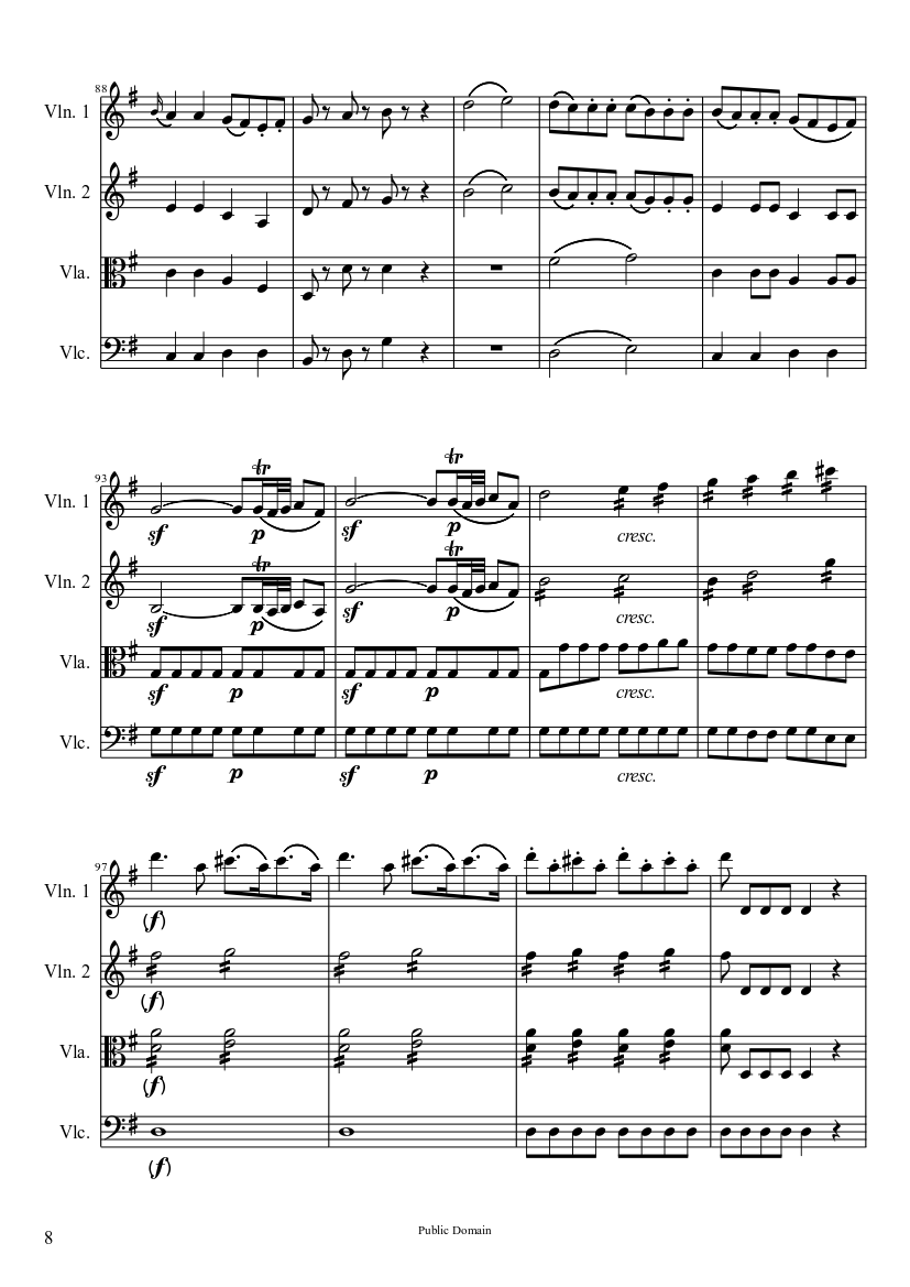 Eine Kleine Nachtmusik, Mvt. I. Allegro (Full Score) - piano sheet music page 8