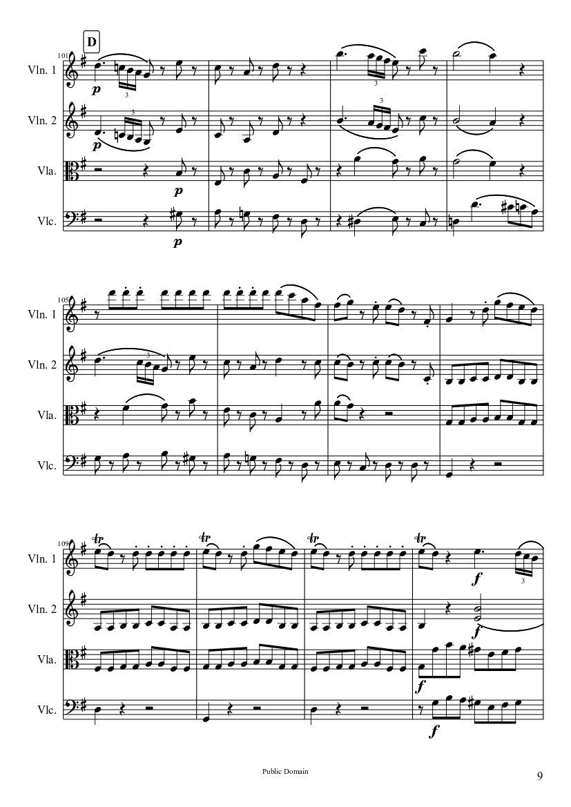 Eine Kleine Nachtmusik, Mvt. I. Allegro (Full Score) - piano sheet music page 9