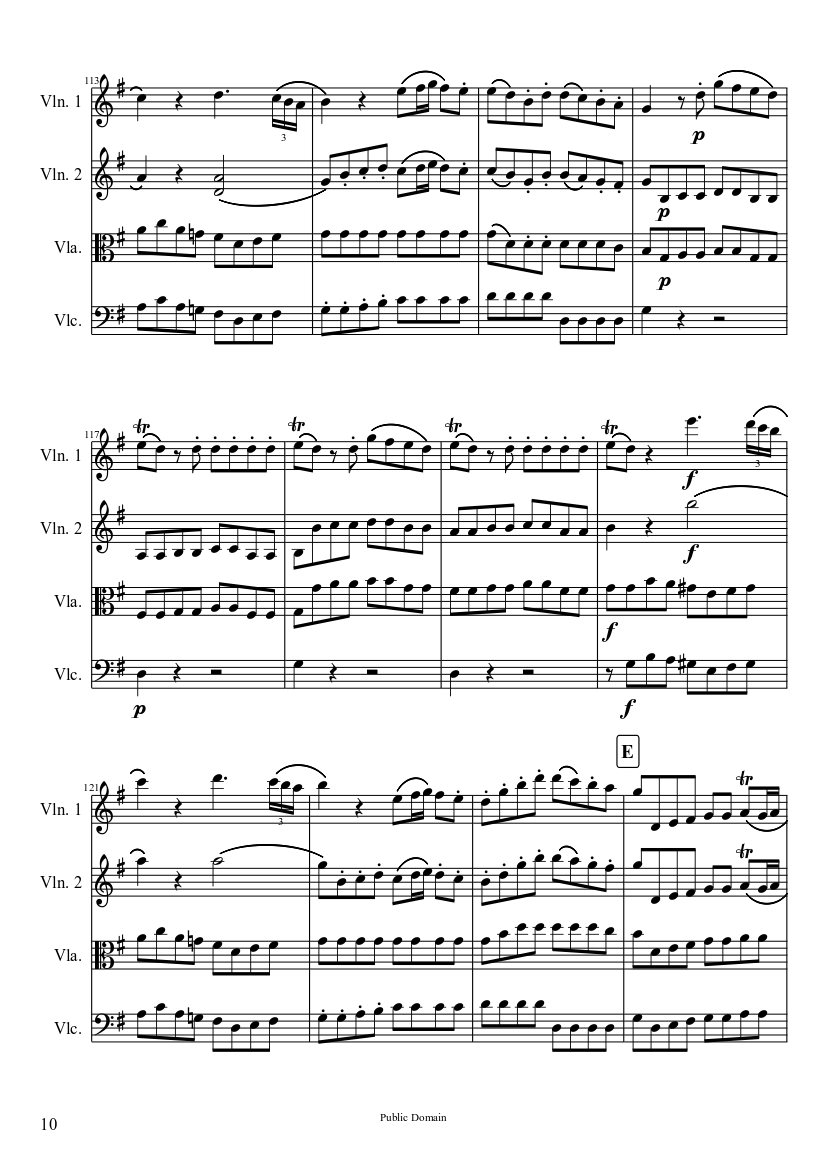 Eine Kleine Nachtmusik, Mvt. I. Allegro (Full Score) - piano sheet music page 10