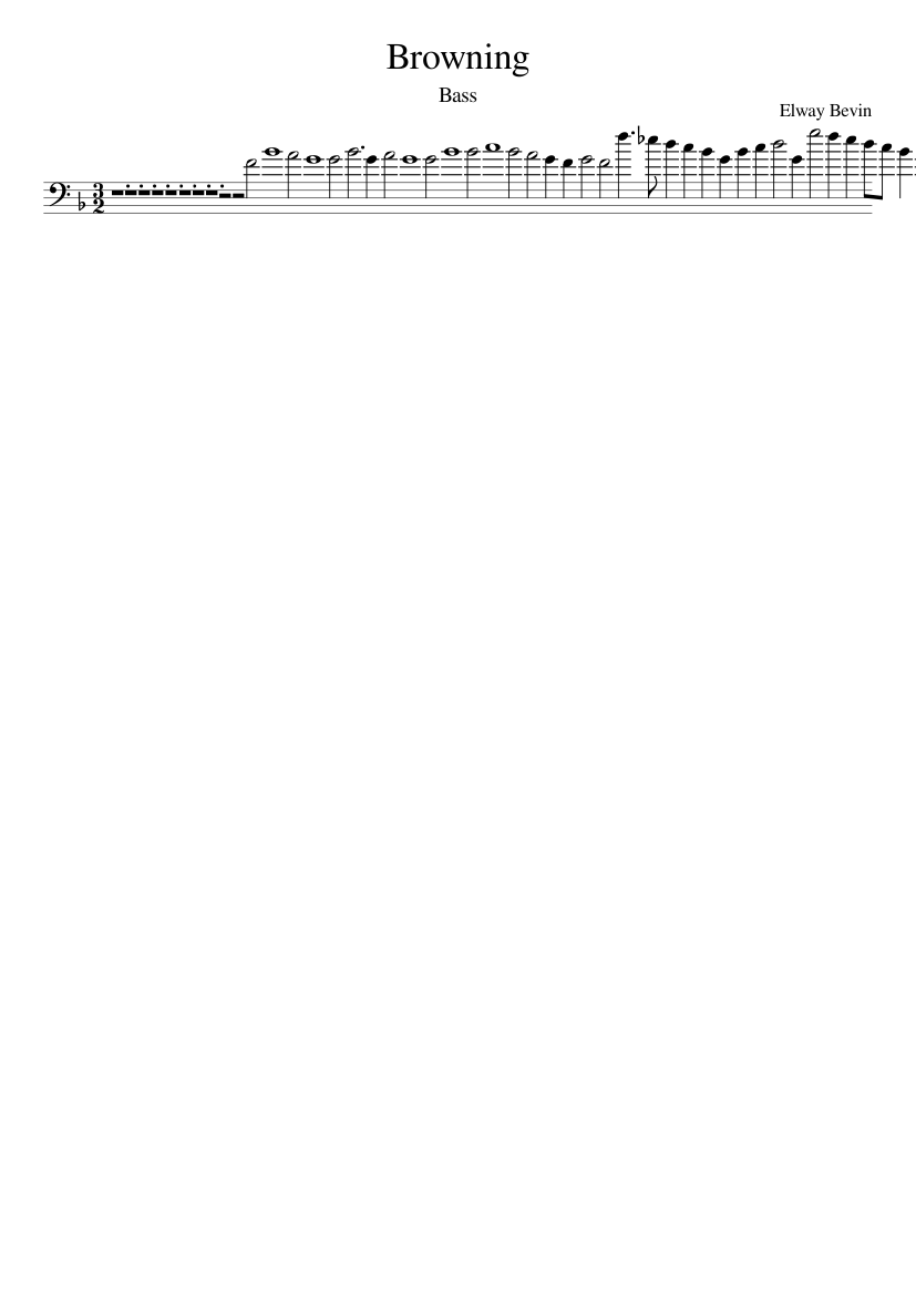 Elway Bevin - Browning - piano sheet music page 1